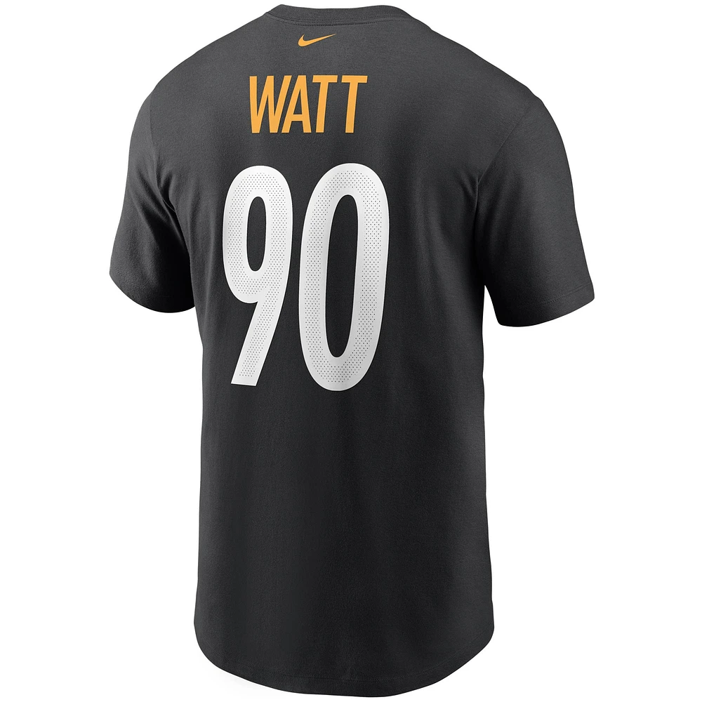 Men's Nike T.J. Watt Black Pittsburgh Steelers Name & Number T-Shirt