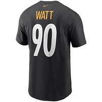 Men's Nike T.J. Watt Black Pittsburgh Steelers Name & Number T-Shirt