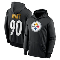 Sweat à capuche Nike T.J. Watt noir pour homme avec nom et numéro de joueur des Pittsburgh Steelers