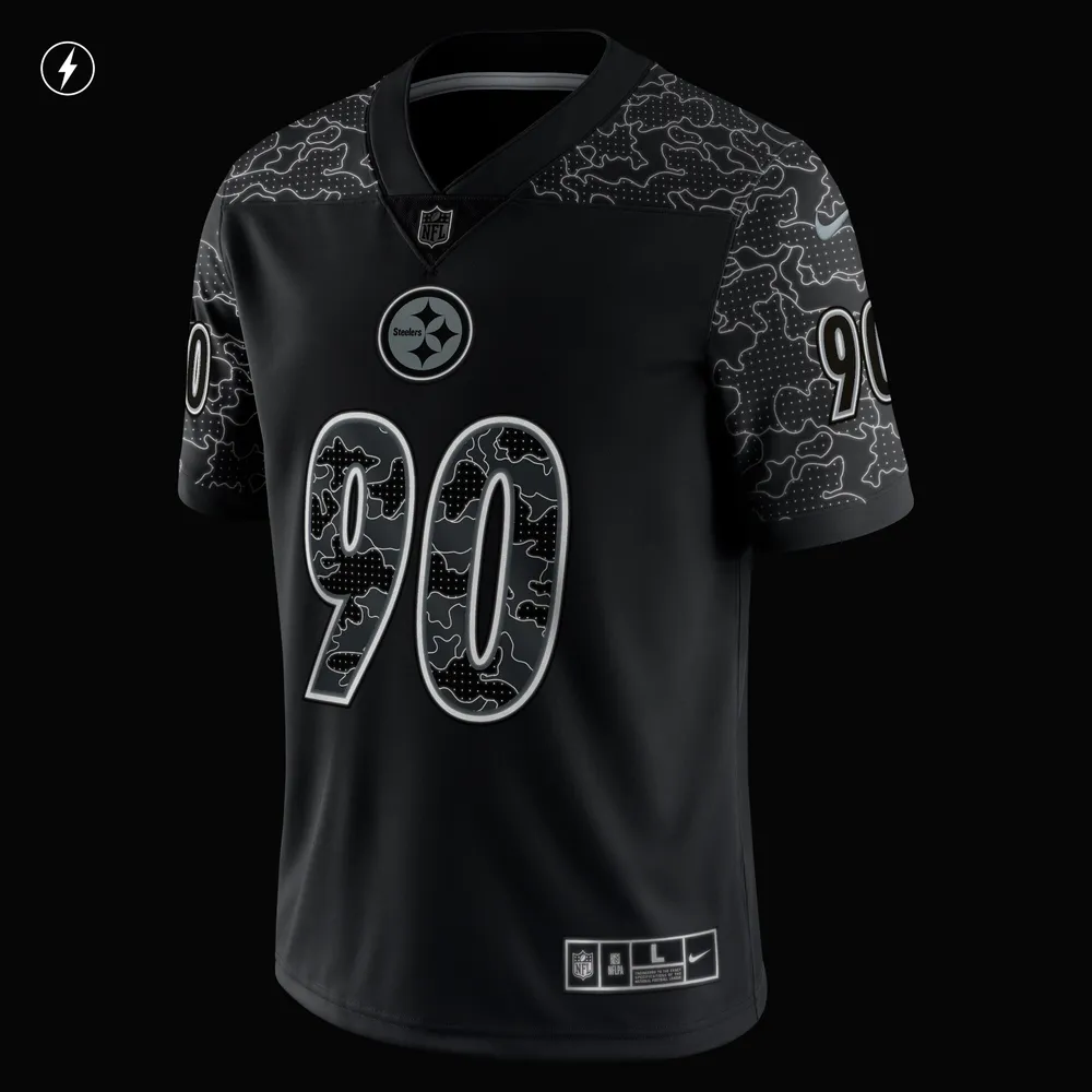 Men's Nike T.J. Watt Black Pittsburgh Steelers RFLCTV - Limited Jersey