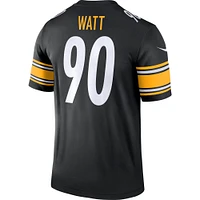 Maillot Nike T.J. Watt noir pour homme, légende de l'équipe des Pittsburgh Steelers