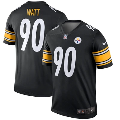 Maillot Nike T.J. Watt noir pour homme, légende de l'équipe des Pittsburgh Steelers