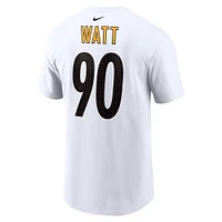Nike T.J. pour hommes Watt White Pittsburgh Steelers Nom et numéro du joueur T-shirt
