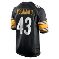 Men's Nike Troy Polamalu Black Pittsburgh Steelers Retired Player Game Jersey