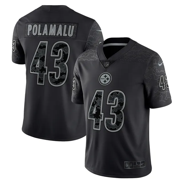 Mitchell & Ness Men's Troy Polamalu Black Pittsburgh Steelers Alternate 2008 Legacy Replica Jersey