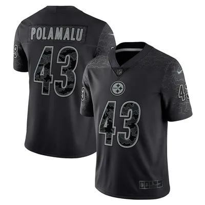 Officially Licensed NFL Men's Mitchell & Ness Troy Polamalu White  Pittsburgh Steelers 2005 Legacy Replica Jersey