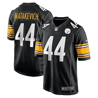 Maillot de match Nike Tyler Matakevich noir des Steelers Pittsburgh pour homme