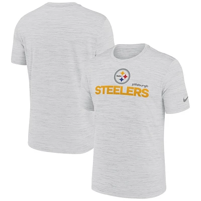 T-shirt Nike blanc Pittsburgh Steelers Blitz Velocity Modern Performance pour homme