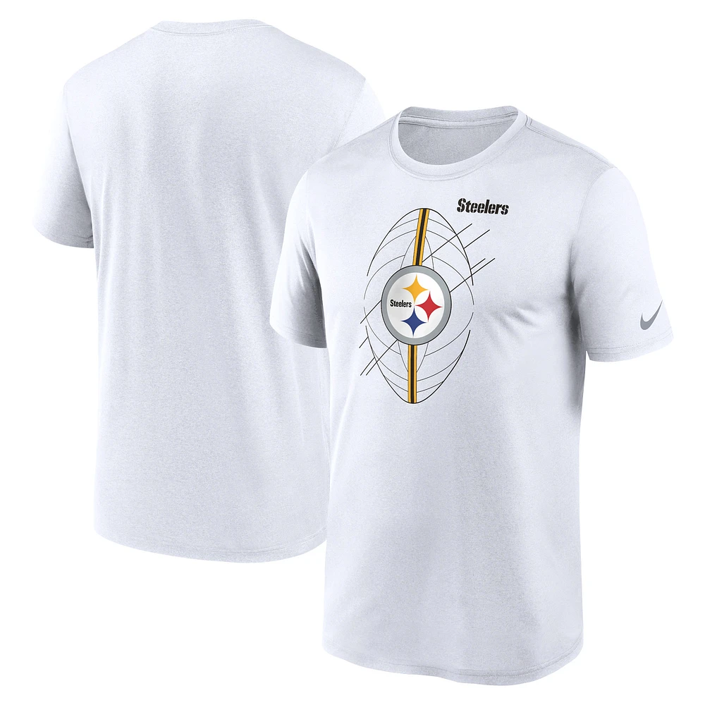 T-shirt Nike Pittsburgh Steelers Legend Icon Performance pour homme, blanc