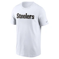 T-shirt essentiel Nike blanc Pittsburgh Steelers Primetime Wordmark pour hommes