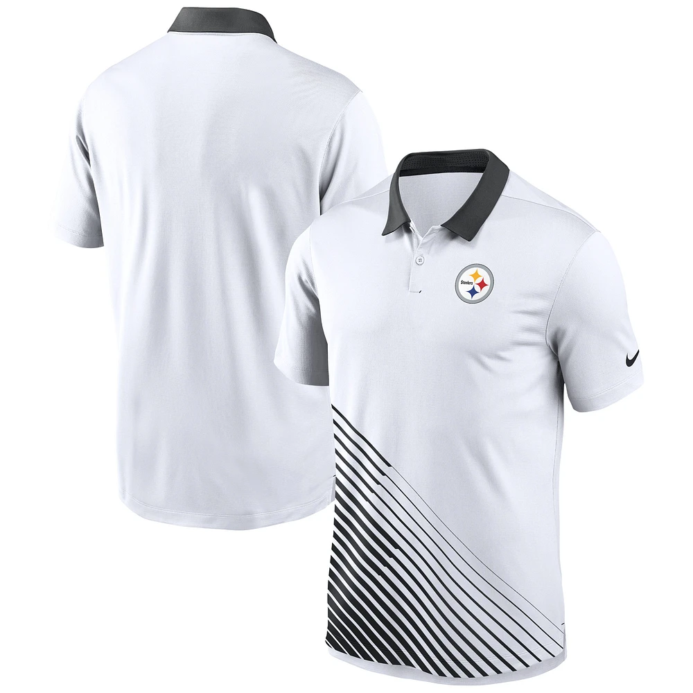 Polo Nike blanc Pittsburgh Steelers Vapor Performance pour homme