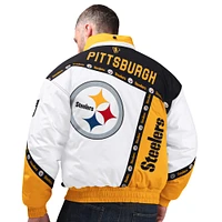 Men's Pro Player Black Pittsburgh Steelers Tape Full-Zip Hoodie Jacket