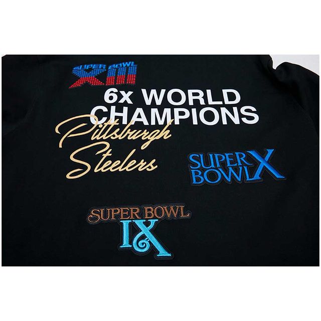 Sweat à capuche noir Pro Standard pour hommes des Pittsburgh Steelers 6x Super Bowl Champions