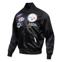 Pittsburgh Steelers 6X Super Bowl Champions Varsity Jacket(Black)