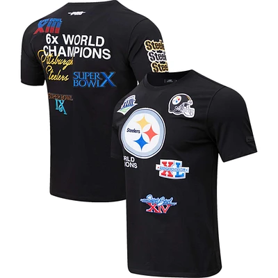 T-shirt Pro Standard Pittsburgh Steelers 6x Champions du Super Bowl noir pour homme