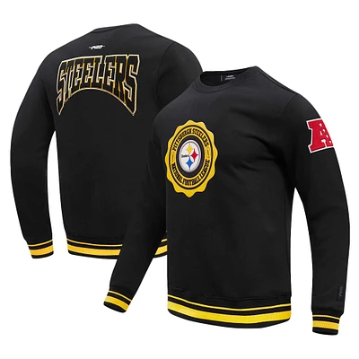 Men's Pro Standard Black Pittsburgh Steelers Crest Emblem Pullover Sweatshirt