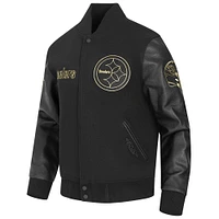 Veste universitaire entièrement zippée Pro Standard noire pour homme des Pittsburgh Steelers