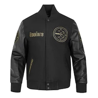 Veste universitaire entièrement zippée Pro Standard noire pour homme des Pittsburgh Steelers