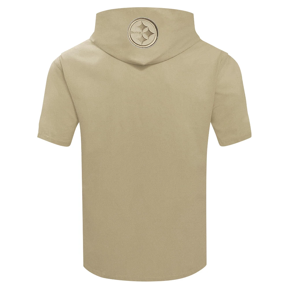 Sweat à capuche manches courtes pour homme Pro Standard Tan Pittsburgh Steelers Neutrals Capsule