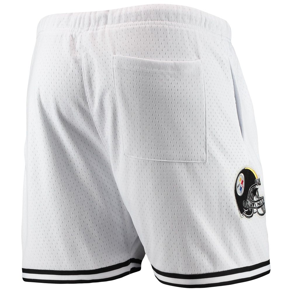 Men's Pro Standard White/Black Pittsburgh Steelers Mesh Shorts