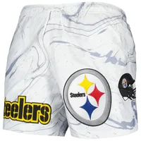 Men's Pro Standard White Pittsburgh Steelers Allover Marble Print Shorts