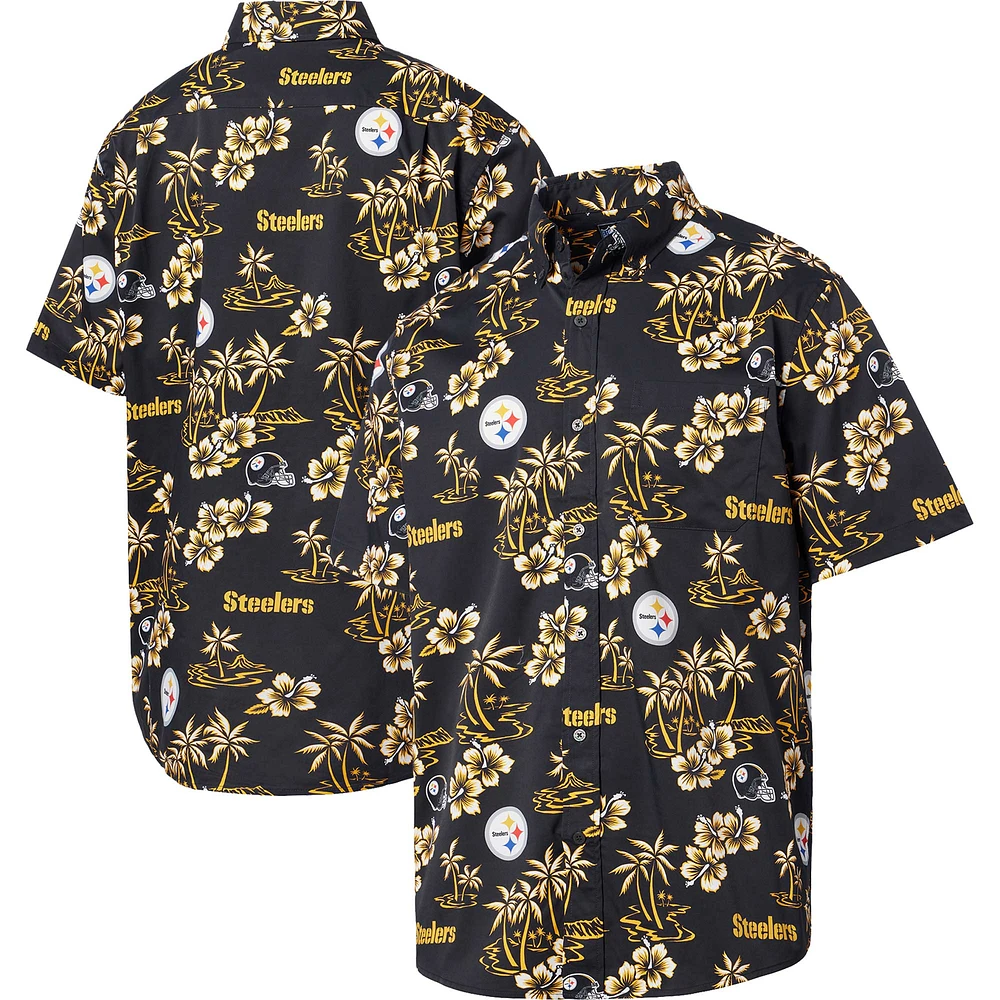 Chemise boutonnée Kekai noire pour homme Reyn Spooner des Steelers de Pittsburgh