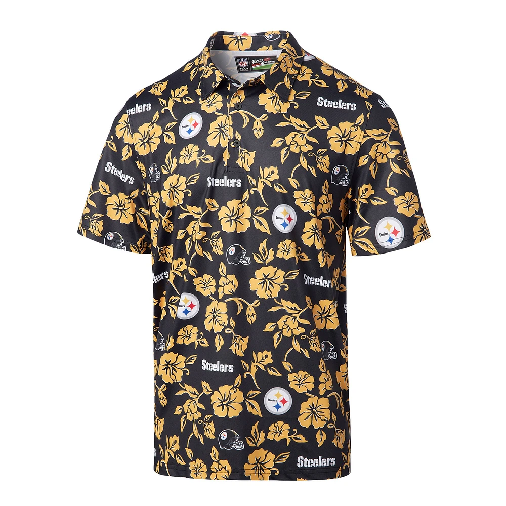 Men's Reyn Spooner Black Pittsburgh Steelers Pua Performance Polo