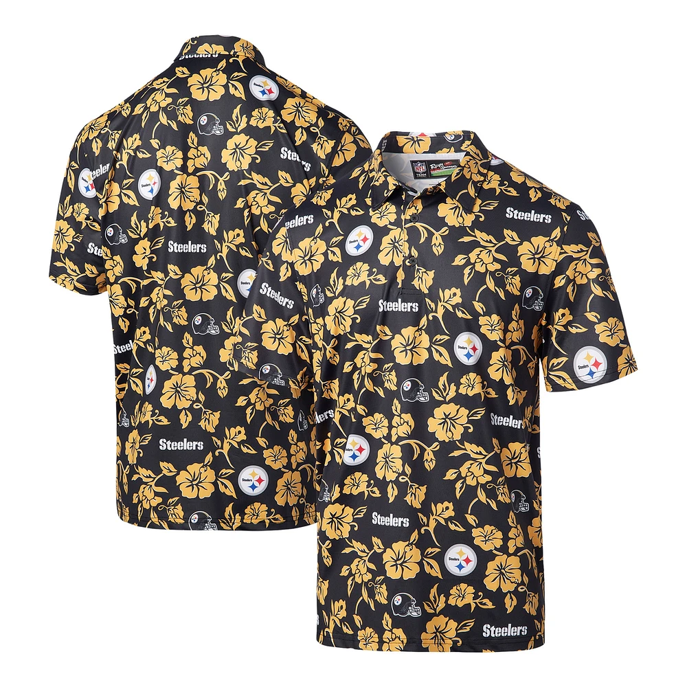 Men's Reyn Spooner Black Pittsburgh Steelers Pua Performance Polo