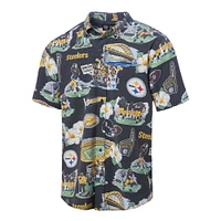 Chemise boutonnée panoramique noire des Pittsburgh Steelers de Reyn Spooner pour homme