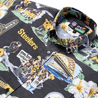 Chemise boutonnée panoramique noire des Pittsburgh Steelers de Reyn Spooner pour homme