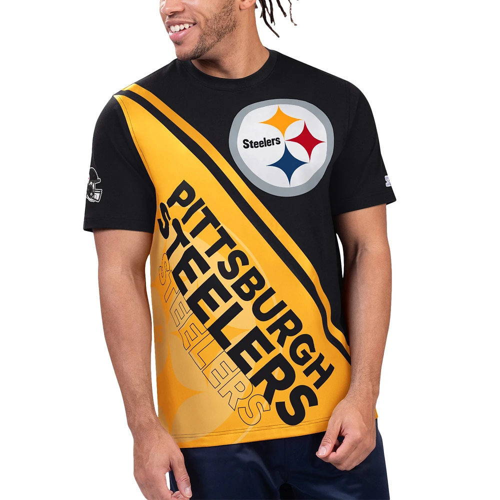 T-shirt Starter noir/or pour hommes, Pittsburgh Steelers Finish Line