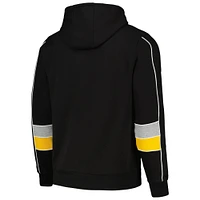 Men's Starter Black Pittsburgh Steelers Captain Pullover Hoodie