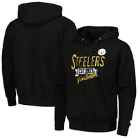 Men's Starter Black Pittsburgh Steelers Domestic Post Season Full-Zip Hoodie