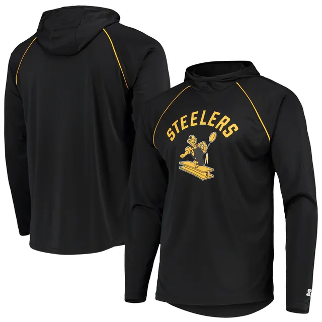 Men's Pittsburgh Steelers Starter Black/Gold Logo Extreme Full-Zip Hoodie