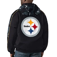 Sweat à capuche entièrement zippé Starter Black Pittsburgh Steelers Thursday Night Gridiron pour hommes