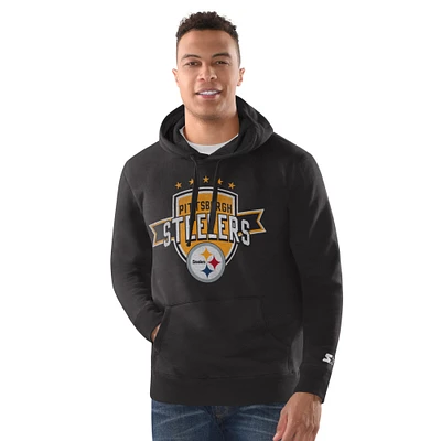 Men's Starter Black Pittsburgh Steelers Vintage Pullover Hoodie