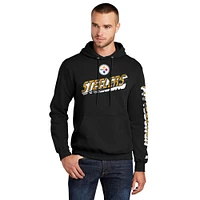 Sweat à capuche noir avec logo de l'équipe baseball des Steelers Pittsburgh pour homme