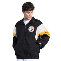 Veste zippée complète pour homme Pittsburgh Steelers Yard Line Starter noire