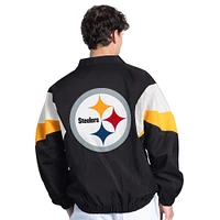 Veste zippée complète pour homme Pittsburgh Steelers Yard Line Starter noire