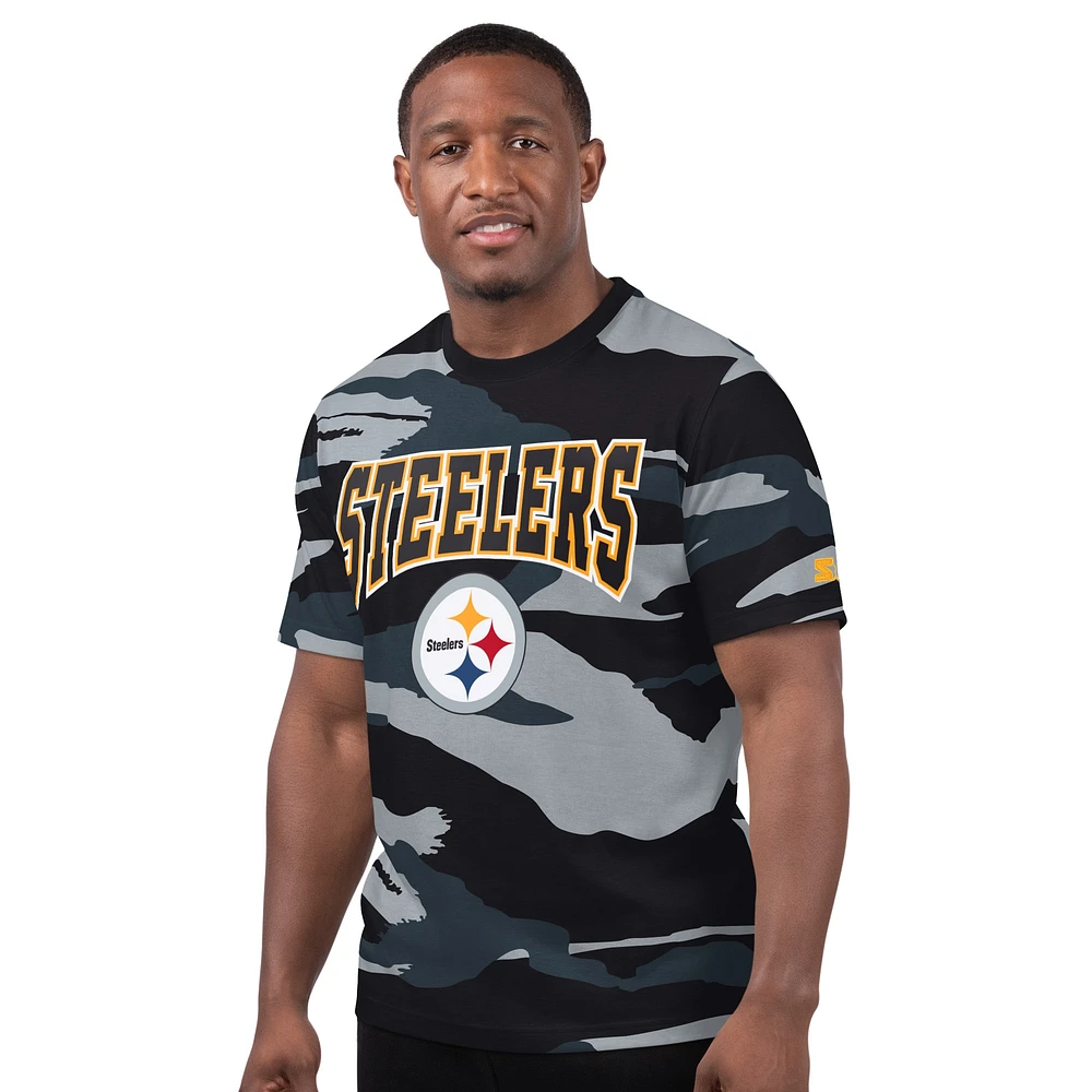 T-shirt gris Starter pour homme des Steelers de Pittsburgh jeudi soir Gridiron