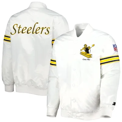 Starter White Las Vegas Raiders The Power Forward Full-Snap Jacket