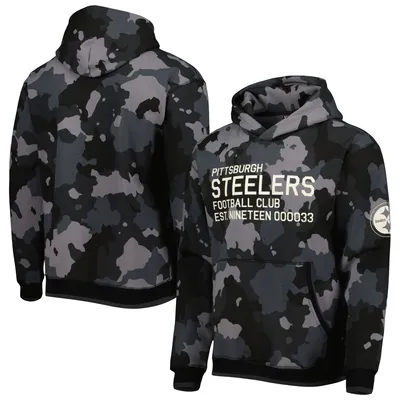 Pittsburgh Steelers The Wild Collective Camo Pullover Hoodie - Black