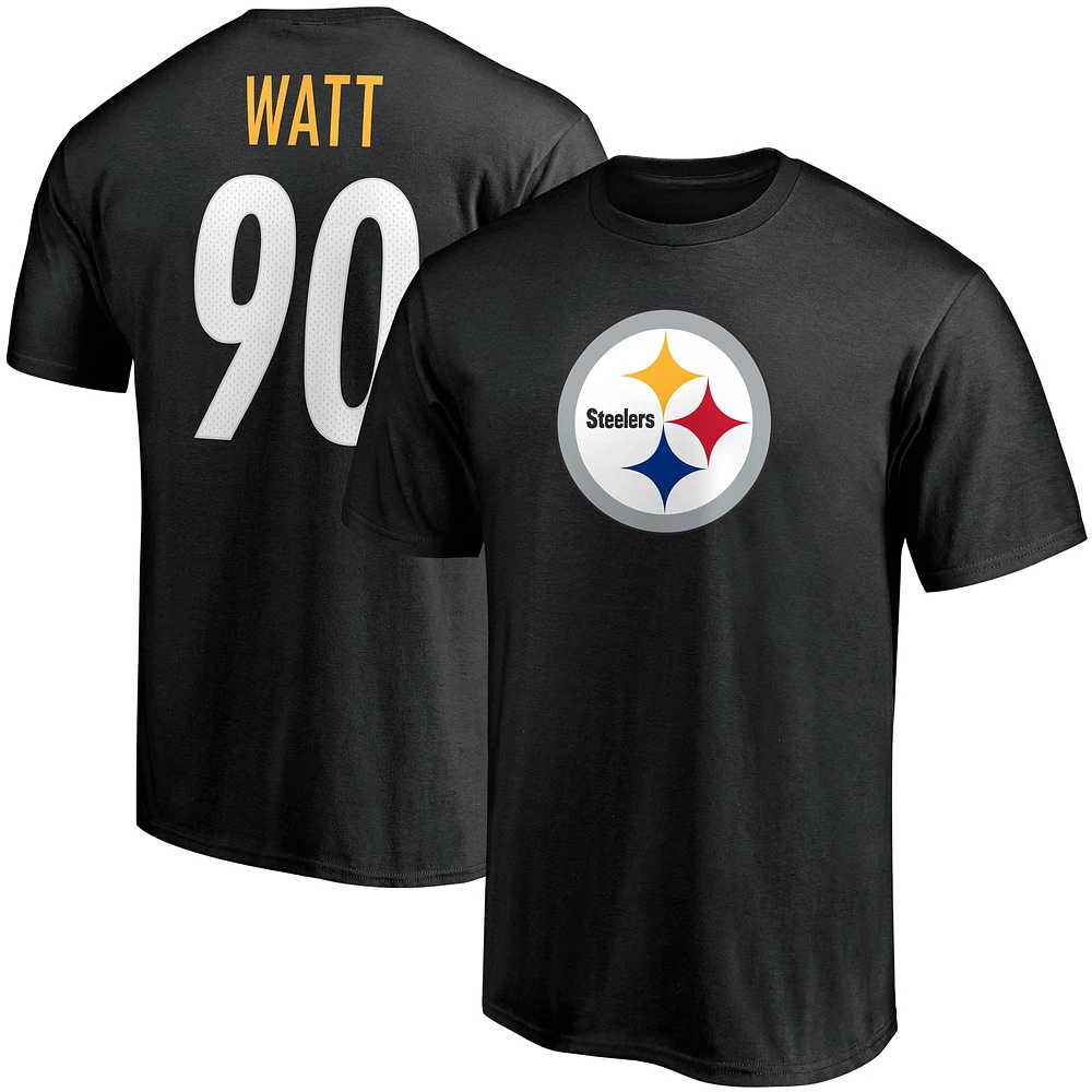 Men's T.J. Watt Black Pittsburgh Steelers Player Icon Name & Number T-Shirt