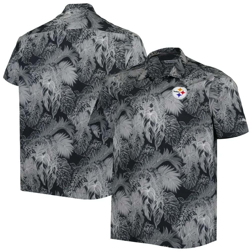 Lids Pittsburgh Steelers Tommy Bahama Big & Tall Coast Luminescent Fronds  Camp IslandZone Button-Up Shirt - Black