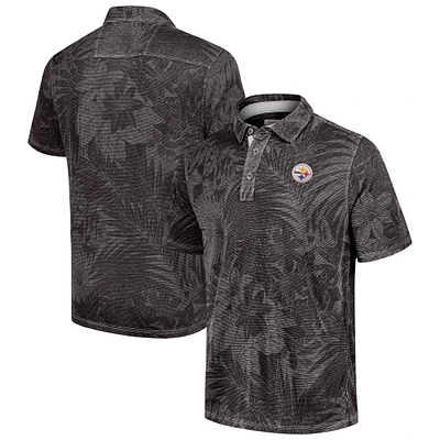 Men's Tommy Bahama Black Pittsburgh Steelers Big & Tall Santiago Paradise Polo