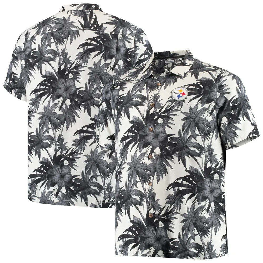 Tommy Bahama Navy Seattle Seahawks Big & Tall Sport Harbor Island Hibiscus Silk Button-Up Shirt