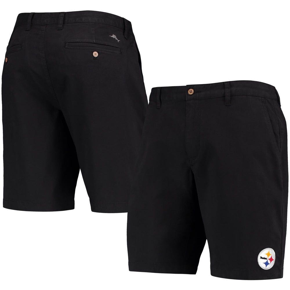 Men's Tommy Bahama Black Pittsburgh Steelers Boracay Tri-Blend Shorts