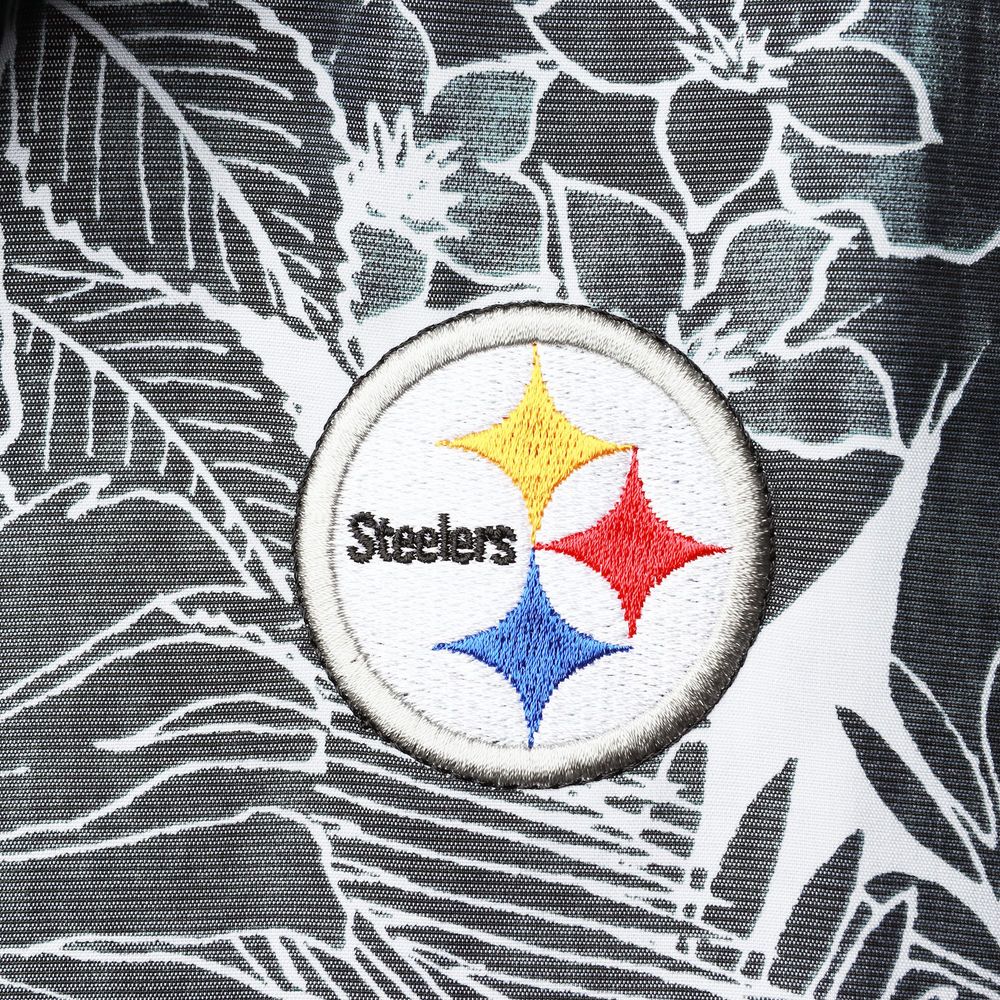 Tommy Bahama Men's Tommy Bahama Black Pittsburgh Steelers Coconut Point  Playa Floral IslandZone Button-Up Shirt