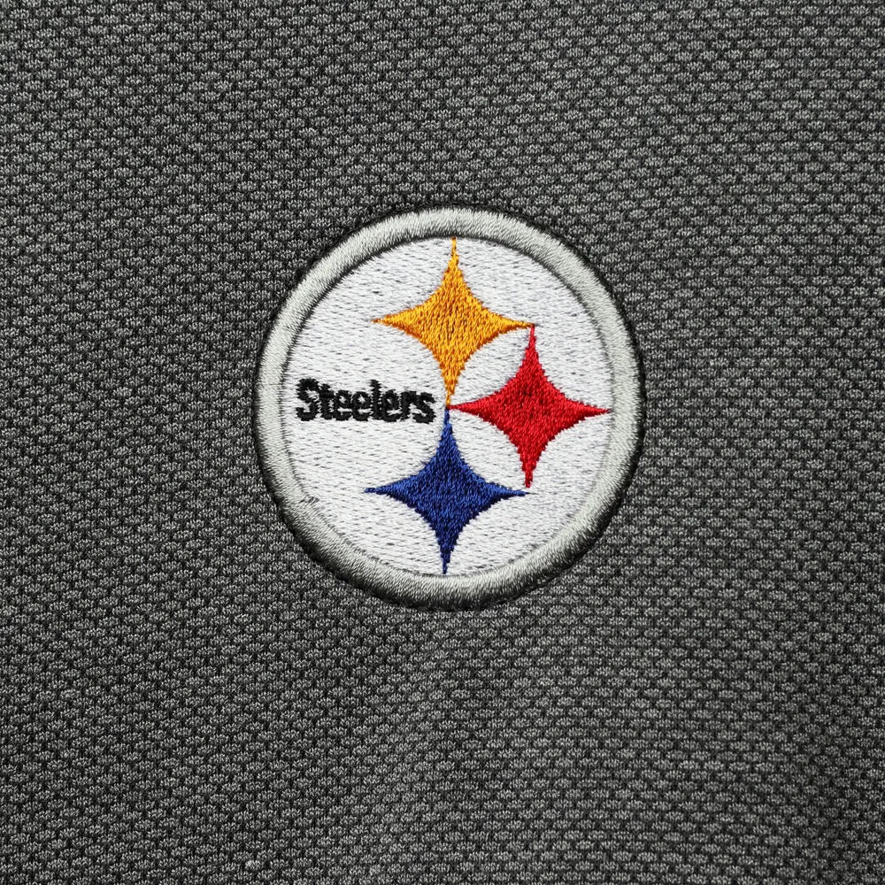 Blouson noir Tommy Bahama pour hommes des Pittsburgh Steelers Sport Off Side Half-Zip Tri-Blend