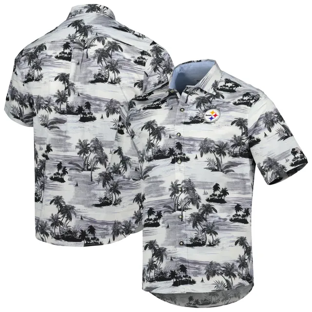 Men's New York Yankees Tommy Bahama Gray Bay Back Panel Button-Up Shirt